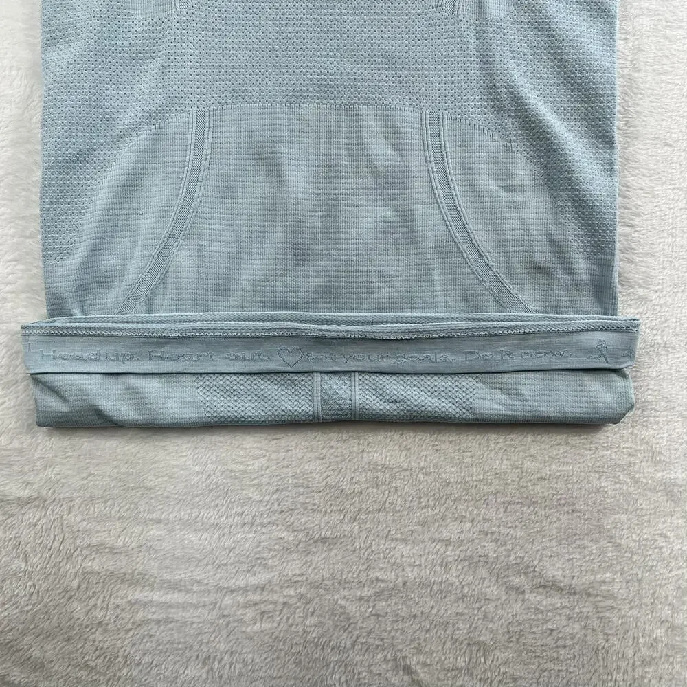 Lululemon 4 Run Swiftly Tech Long Sleeve Aquamarine Seamless Thumbholes Athletic